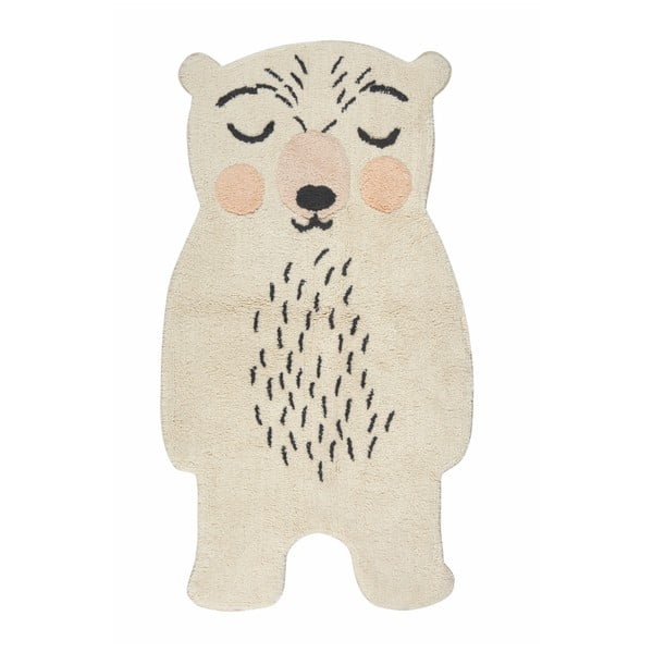 Koberec z bavlny v tvare medvedíka Nattiot, 60 × 110 cm