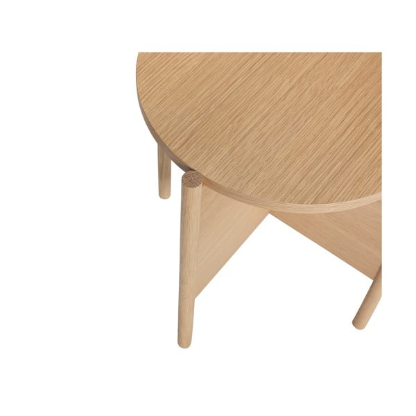 Okrúhly odkladací stolík v dekore duba ø 45 cm Heritage – Hübsch-image-2