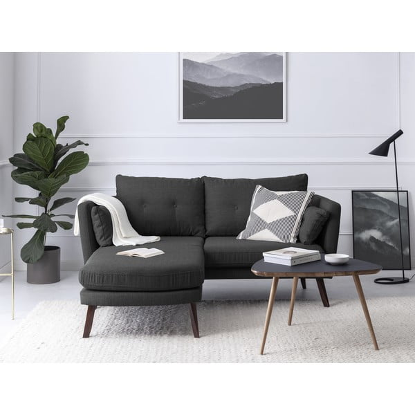 Tmavosivá trojmiestna pohovka Mazzini Sofas Elena, s leňoškou na ľavom rohu-image-1