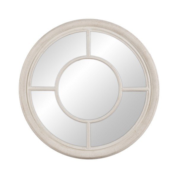 Nástenné zrkadlo s dreveným rámom ø 79 cm Paula – Ixia