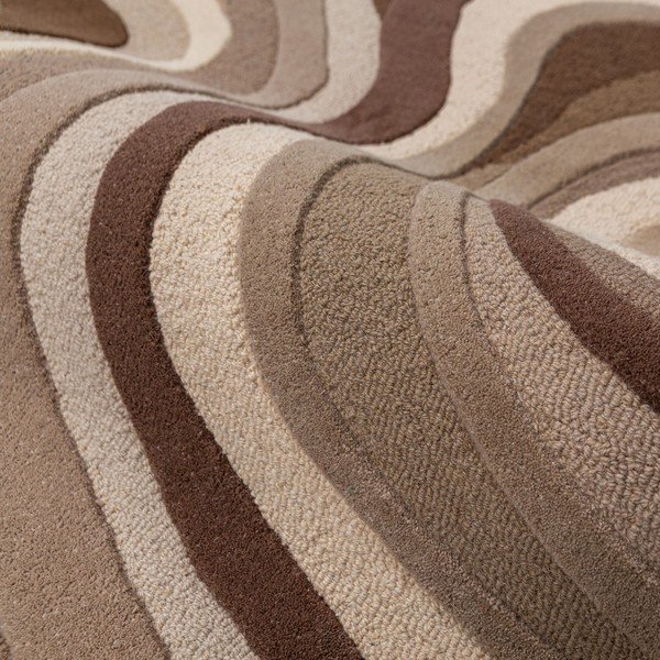 Hnedý/béžový ručne tkaný vlnený koberec 140x200 cm Envy Wool – Flair Rugs-image-2