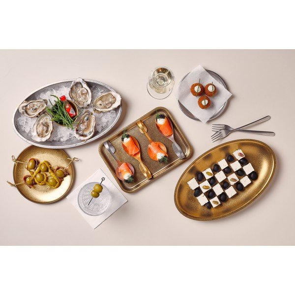 Servírovacia tácka z nehrdzavejúcej ocele 16x22 cm Serve – BonBistro-image-1