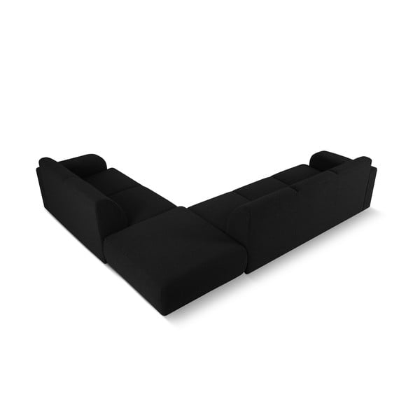 Čierna rohová pohovka z textílie bouclé (pravý roh) Molino – Micadoni Home-image-3