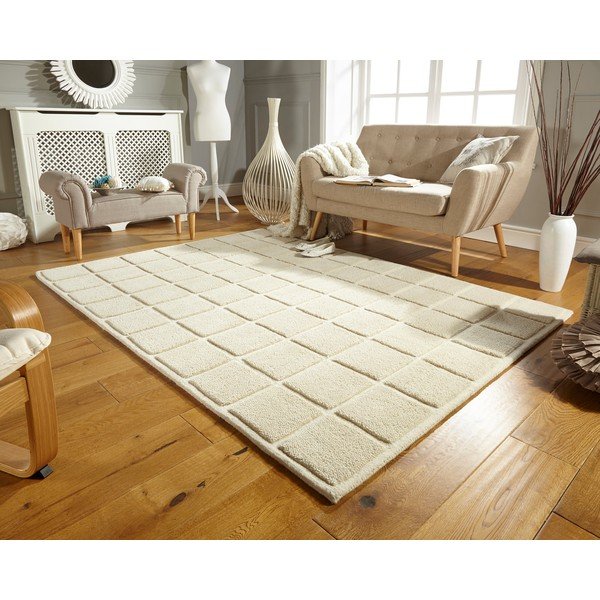 Vlnený koberec Blocks 120x170 cm, svetlý-image-1