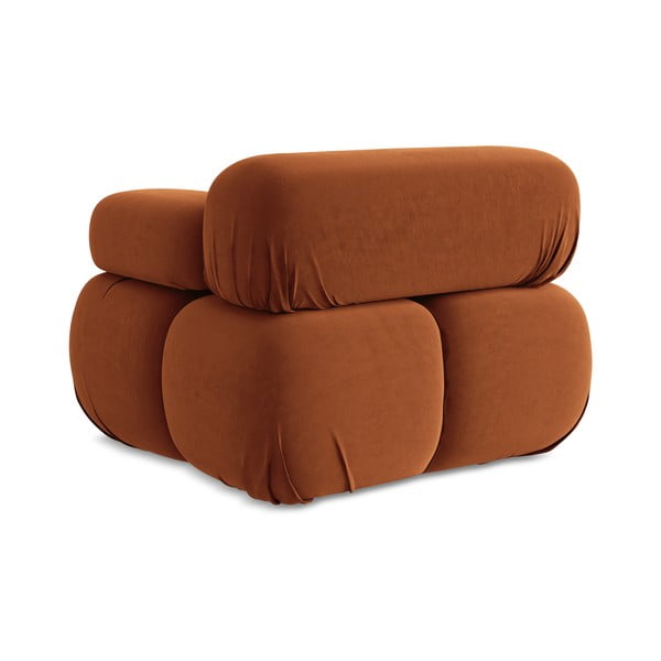 Oranžový zamatový modul pohovky (pravý roh) Lokua – Makamii-image-4