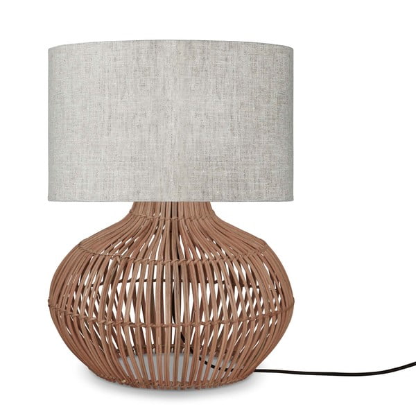 Stolová lampa s textilným tienidlom v krémovo-prírodnej farbe (výška 48 cm) Kalahari – Good&amp;Mojo