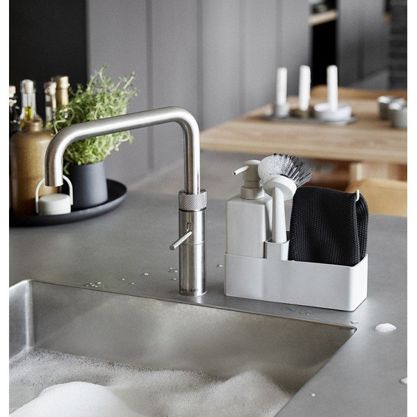 Svetlosivý plastový/silikónový stojan na umývacie prostriedky Singles – Zone-image-1