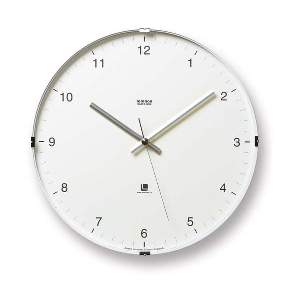 Biele nástenné hodiny Lemnos Clock North, ⌀ 32 cm