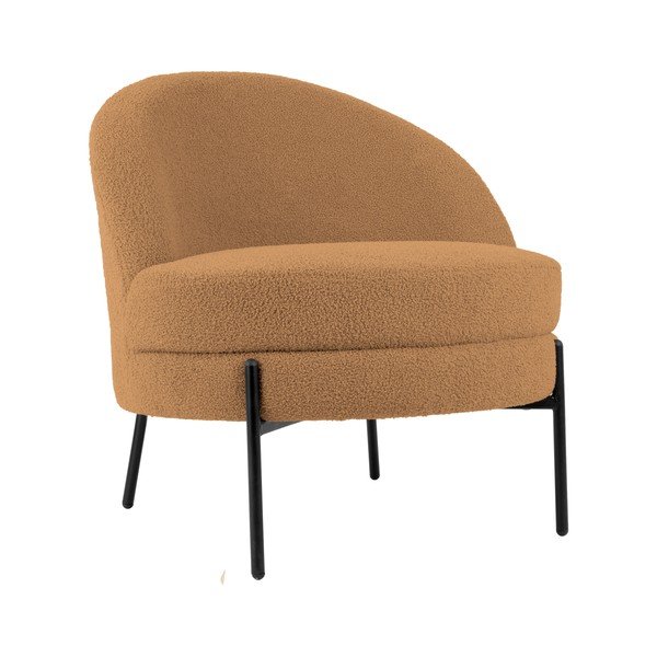 Svetlohnedé kreslo z textílie buklé Noble – Leitmotiv