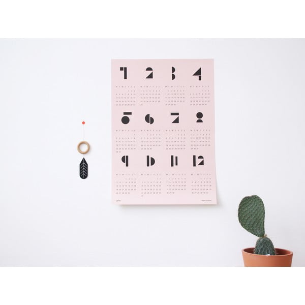 Nástenný kalendár SNUG.Toy 2016, ružový