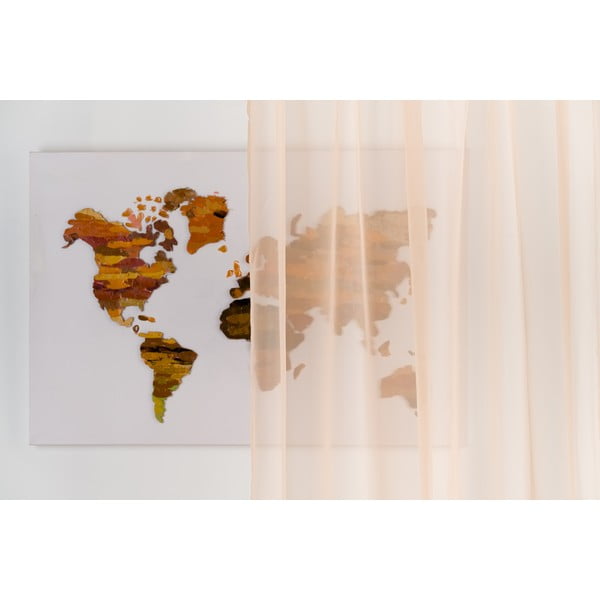 Záclona v lososovoružovej farbe 300x260 cm Voile - Mendola Fabrics-image-1