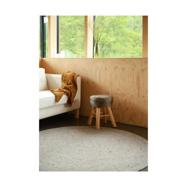 Sivý ručne vyrobený koberec zo zmesi vlny a bavlny Nattiot Neethu, ø 140 cm-image-4