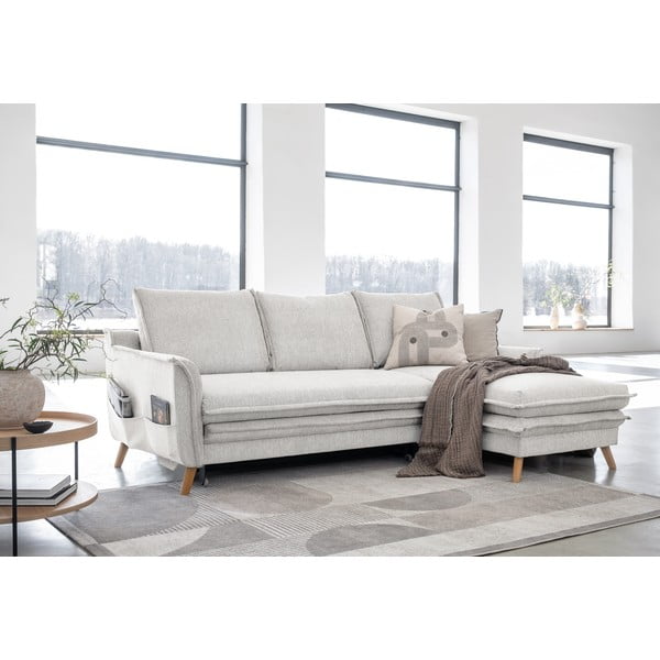 Béžová rozkladacia rohová pohovka (pravý roh) Charming Charlie – Miuform-image-3