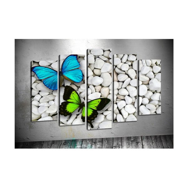 Sada 5 obrazov Tablo Center Two Butterflies
