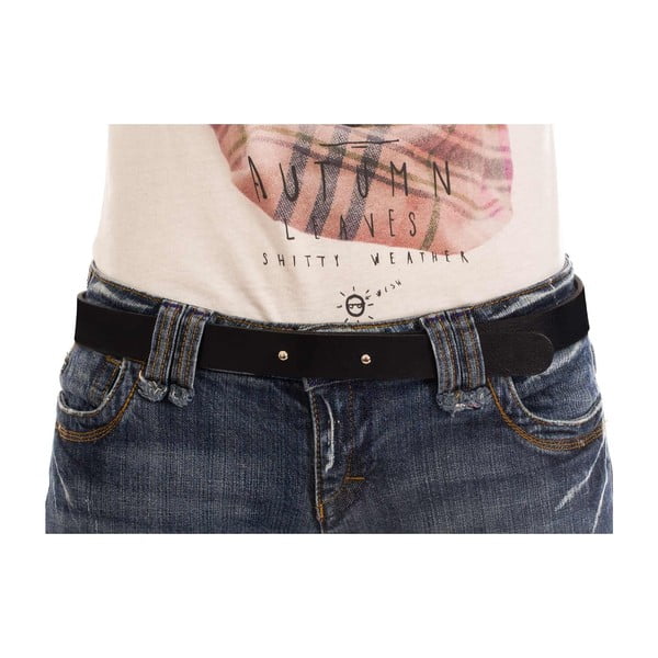 Čierny dámsky kožený opasok Woox Bini Ater, M-image-4