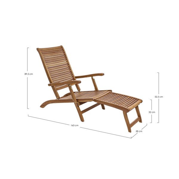 Drevené záhradné ležadlo v prírodnej farbe Noemi – Bizzotto-image-3