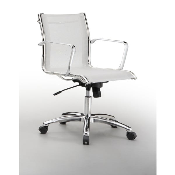 Biela kancelárska stolička s kolieskami Zago Low Chrono