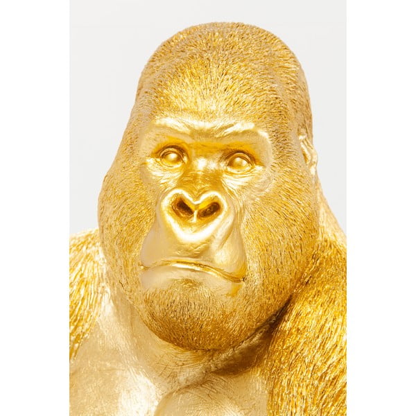 Dekoratívne socha v zlatej farbe Kare Design Gorilla-image-1