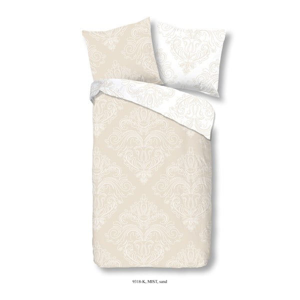 Pieskovo béžové bavlnené posteľné obliečky Muller Textiels Descanso Mist, 140 × 200 cm