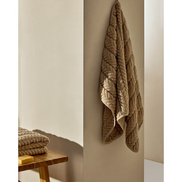 Béžová froté bavlnená osuška 90x150 cm Rune – Kave Home-image-4