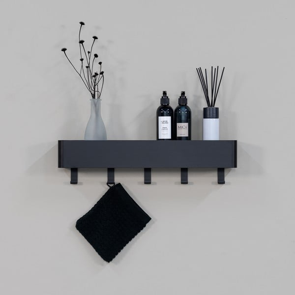 Čierna nástenná oceľová kúpeľňová polička Multi – Spinder Design-image-3