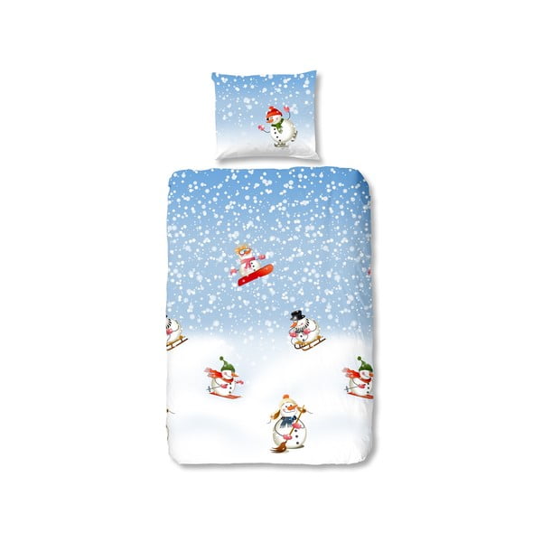 Detské flanelové obliečky Snowfall, 135x200 cm, zapínanie na zips