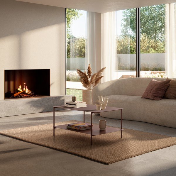 Terakotový kovový konferenčný stolík 58x90 cm Beatrix – MOME-image-1