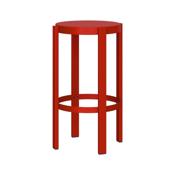 Červená oceľová barová stolička (výška sedadla 65 cm) Doon – noo.ma
