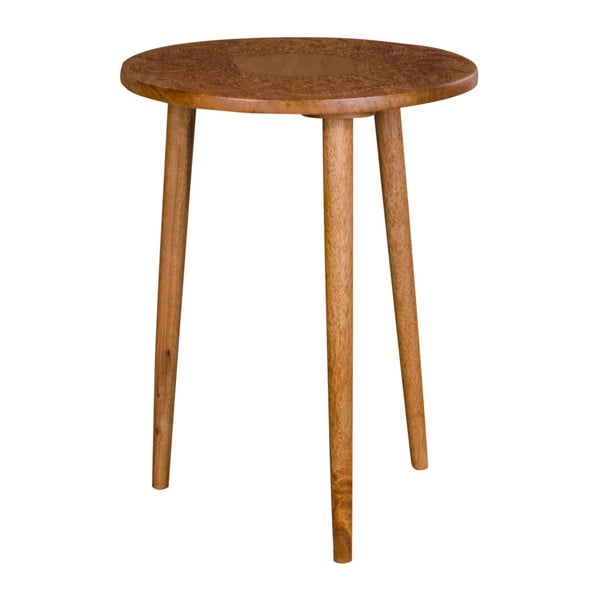 Odkladací stolík z mangového dreva House Nordic Makalu, ø 35 cm