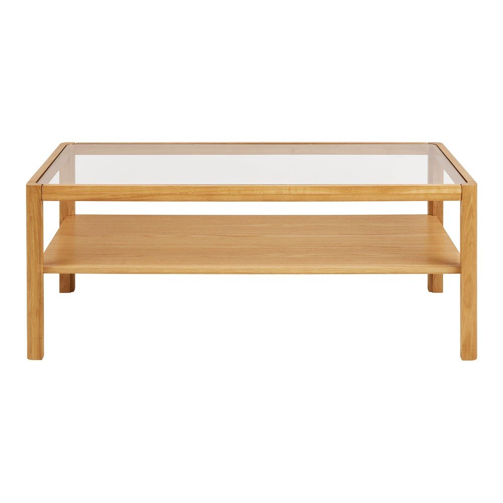 Konferenčný stolík so sklenenou doskou v prírodnej farbe 60x110 cm Lourmarin – House Nordic