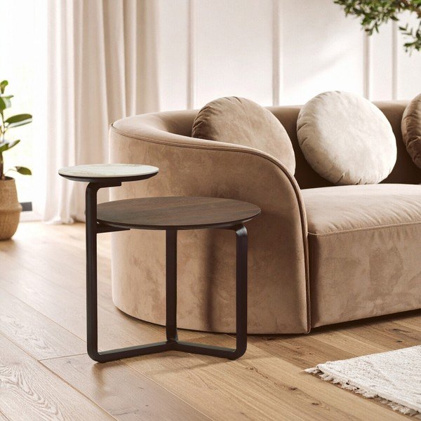 Hnedý okrúhly konferenčný stolík z eukalyptového dreva 55x67 cm Imperia – Premier Housewares-image-2
