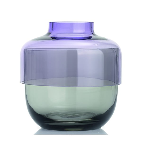 Sada 2 sivo-fialových sklenených váz LEONARDO Fusione
