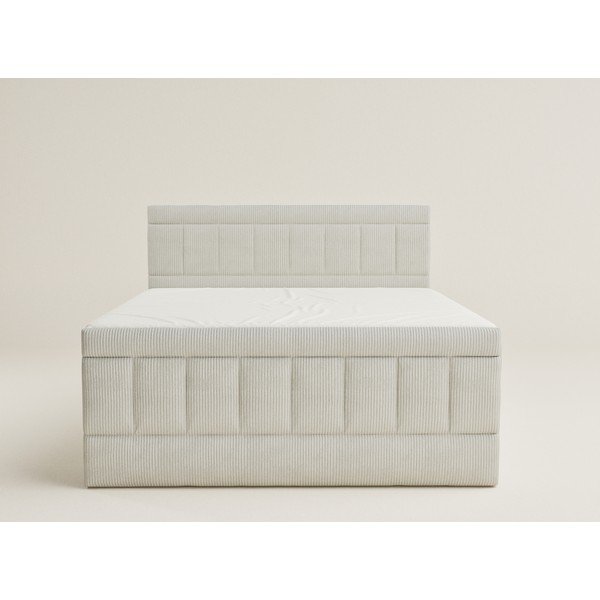 Béžová boxspring posteľ s úložným priestorom 200x200 cm Caya – Maison de Rêve-image-2