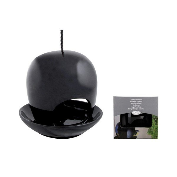 Čierne keramické kŕmidlo Esschert Design, ⌀ 18 cm-image-1