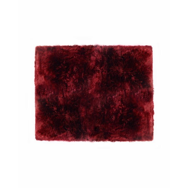 Červený koberec z ovčej kožušiny Royal Dream Zealand, 130 x 150 cm