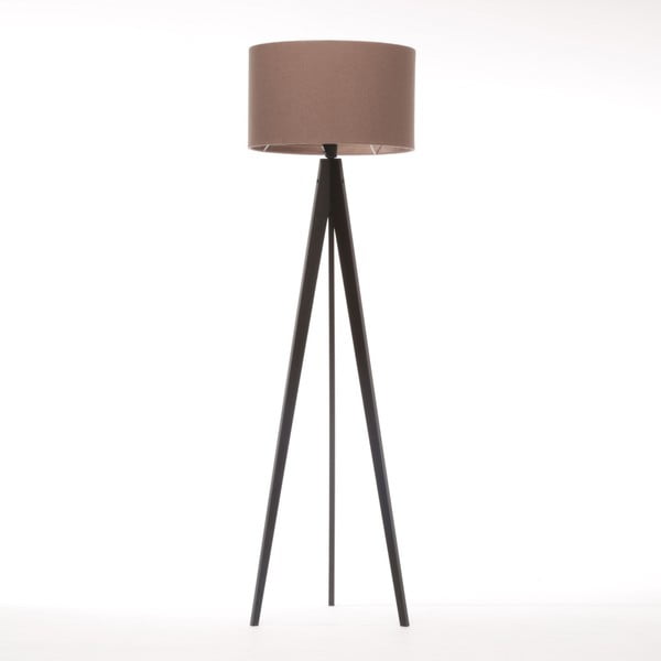 Svetlohnedá stojacia lampa 4room Artist, čierna lakovaná breza, 150 cm