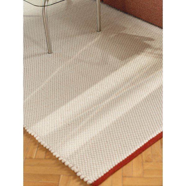 Červený/béžový ručne tkaný vlnený koberec 140x200 cm Lenu – noo.ma-image-3