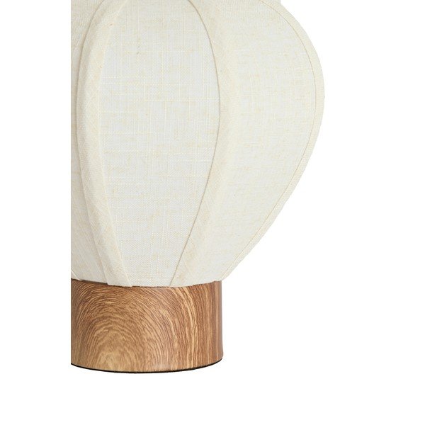 Krémovobiela kovová stolová lampa s textilným tienidlom (výška  23,5 cm) Kyzo – Light & Living-image-2