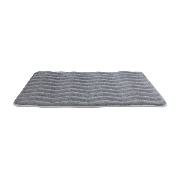 Svetlosivá kúpeľňová predložka s pamäťovou penou Wenko Light Grey, 80 × 50 cm-image-1