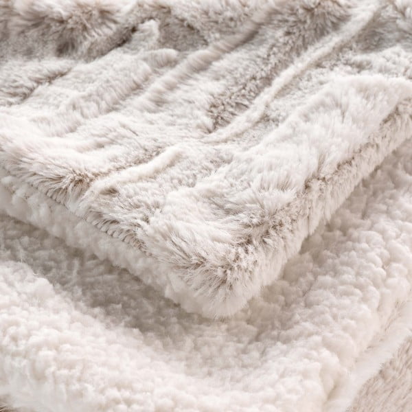 Béžová deka z mikroplyšu 180x220 cm Lynx – douceur d'intérieur-image-2