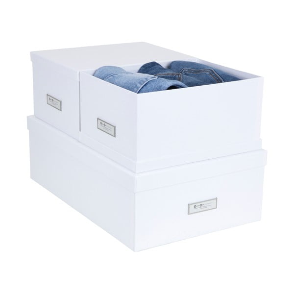 Súprava 3 bielych úložných škatúľ Bigso Box of Sweden Inge-image-2