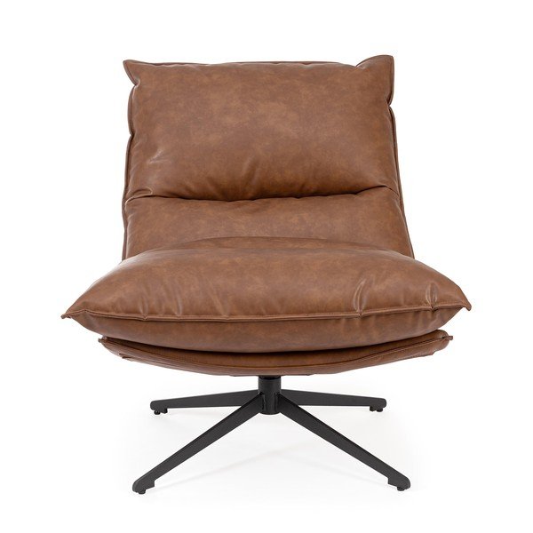 Koňakovohnedé kreslo s úložným priestorom z imitácie kože Alanez – Bizzotto-image-2