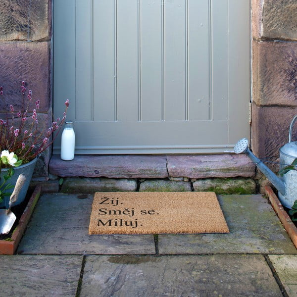 Rohožka z kokosového vlákna 40x60 cm Žij a Miluj – Artsy Doormats-image-4