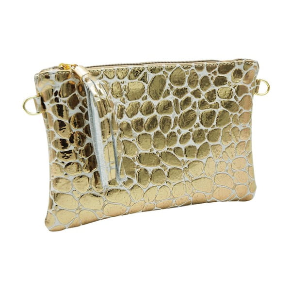 Kabelka / listová kabelka z pravej kože v zlatej farbe Andrea Cardone Cocco Zula