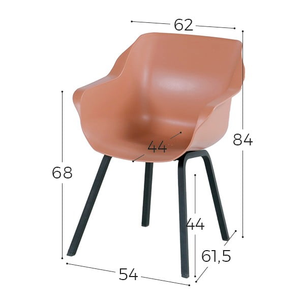 Oranžové plastové záhradné stoličky v súprave 2 ks Sophie – Hartman-image-2