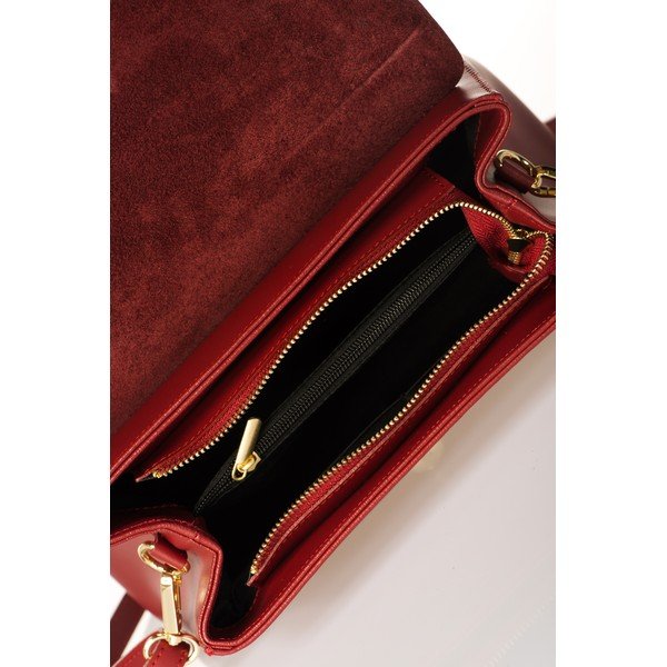 Červená kožená kabelka Federica Bassi Marta-image-1