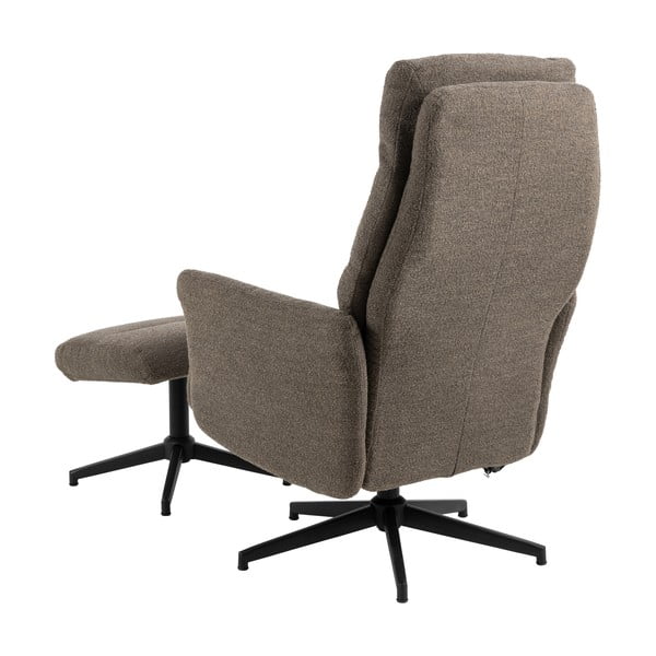 Sivo-hnedé relaxačné kreslo z textílie buklé London – Actona-image-4