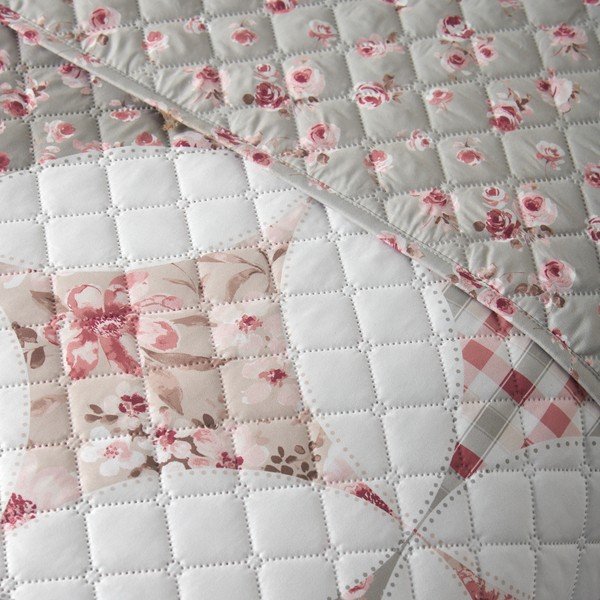 Zelený prešívaný pléd 220x230 cm Pinsonic Patchwork – Catherine Lansfield-image-2