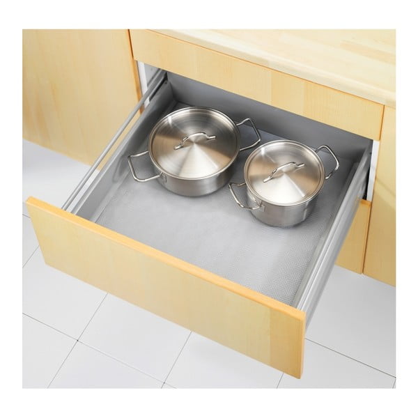 Sivá protišmyková podložka do zásuvky Wenko Anti Slip Mat 500, 150 x 50 cm-image-1