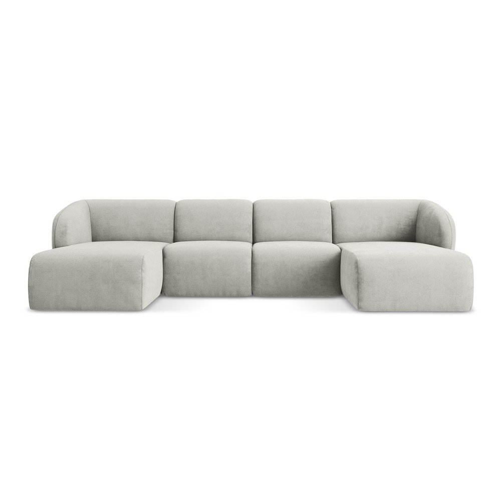 Svetlosivá ženilková rohová pohovka (do tvaru "U") Lani – Makamii